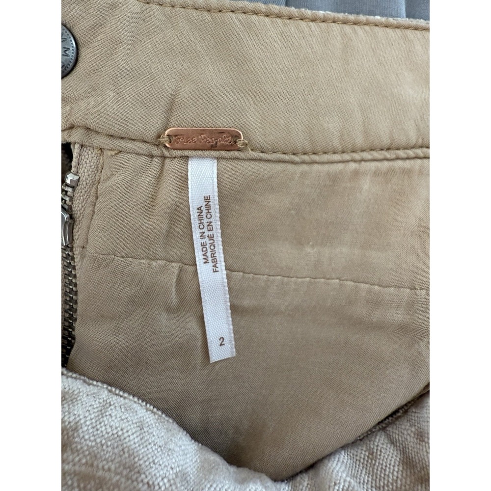Free People Dust To Dust Crushed Velvet Tan Mini Skirt Festival size 2 - Picture 8 of 12